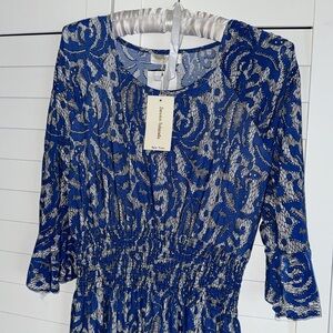Blue long dress, size L, brand new with tags on